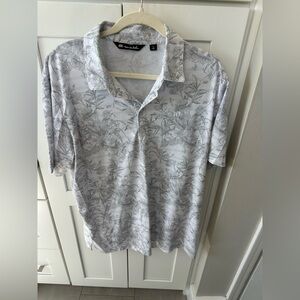 Travis Mathew’s Men's White Floral Polo Shirt xl